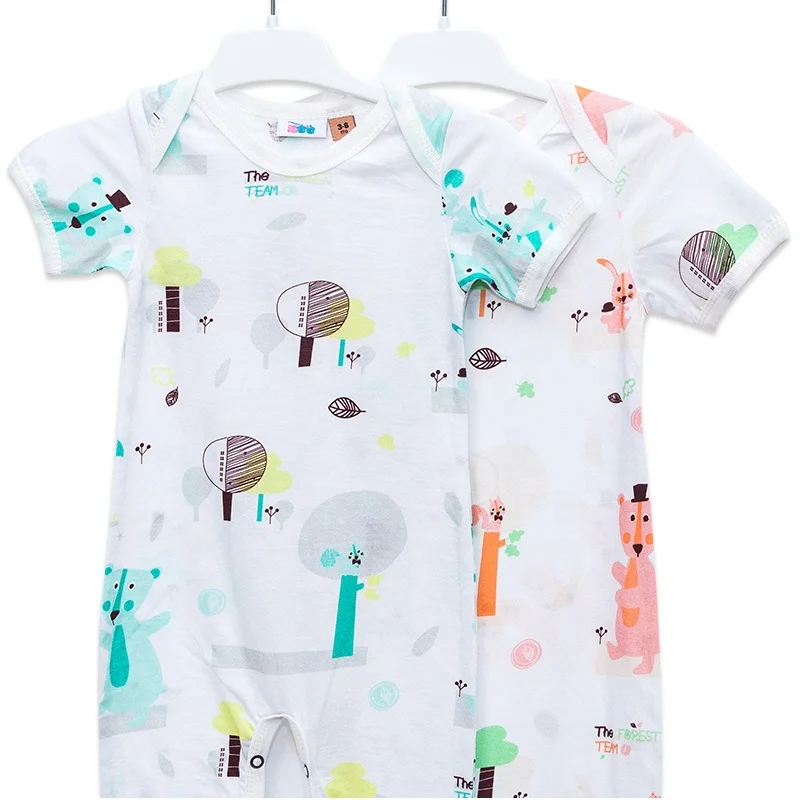 
Baby Rompers 100% Organic Cotton High Quality Baby Bib Romper Baby Wear With Pattern Rompers 