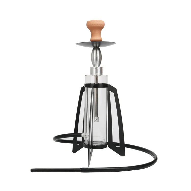 

hukkah shisha chicha hubble bubble rocket hookah shisha sheesha hookahs led light narguile acrylic hookah stainless steel, Black