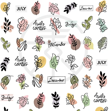 

TS series Abstract oil painting nail stickers Colorful flowers nail stickers