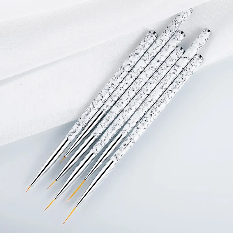 

Nail Art Painting Liner Brush Custom Logo 3pcs Nail and eye Liner Brush Set, Marbling