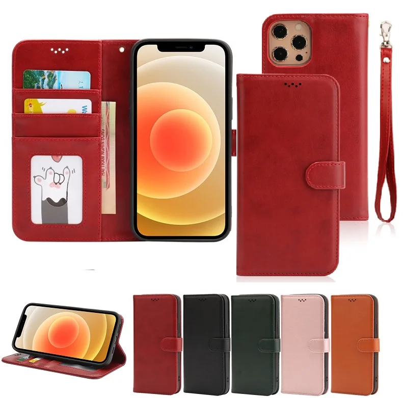 

Premium Leather Case Luxury Wallet Phone Cover Bag For iPhone 13 12 11 Pro X XS Max 7 8 Samsung S21 S20 Ultra S10 Note20 A22 A32
