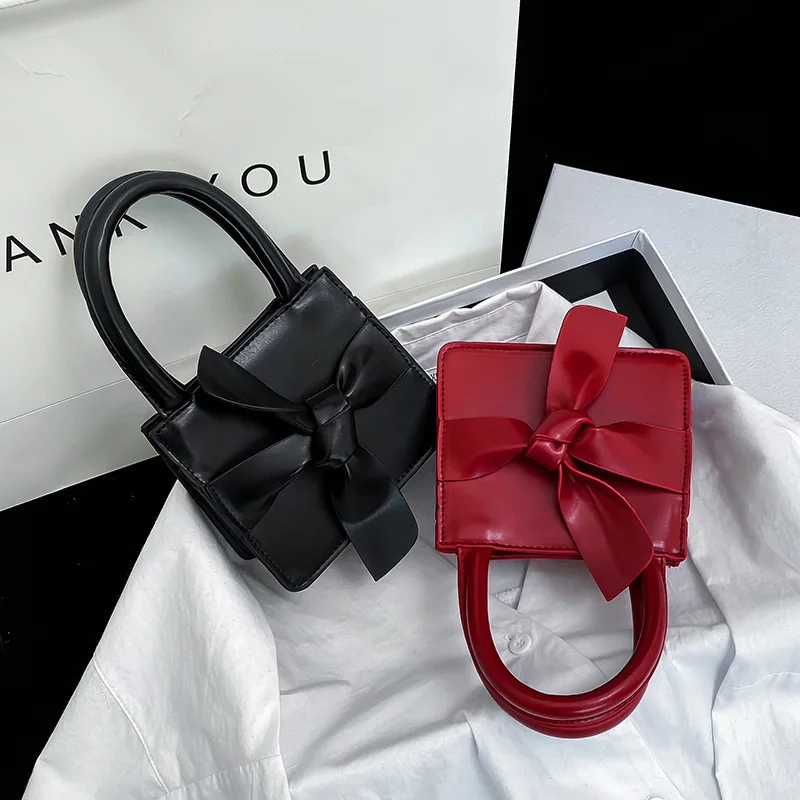 

2021 Fashion Design Summer Mini Purses Bow Girl Crossbody Purse Ladies Small Square Bag Sling Leather Women Handbags, Customizable