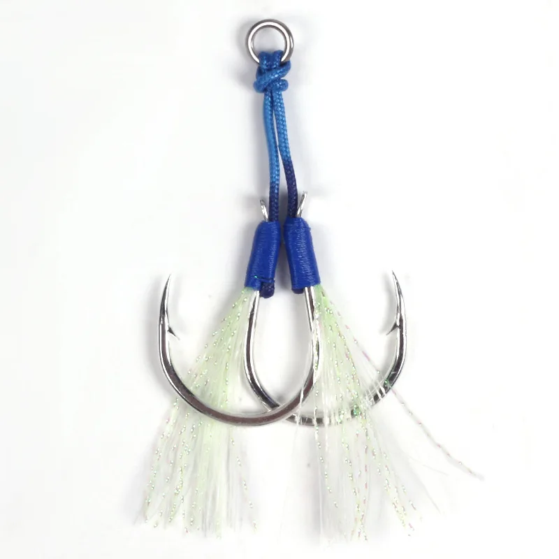 

JETSHARK 1/0 2/0 3/0 4/0 Saltwater Jig Assist Hook Single Barbed Hook Trolling Fishing jig Fishing Hook