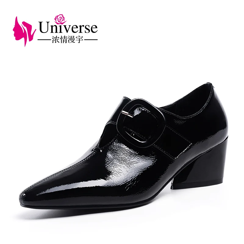 

Universe J012 Med Heeled Genuine Leather Women Dress shoes Wholesale, Black