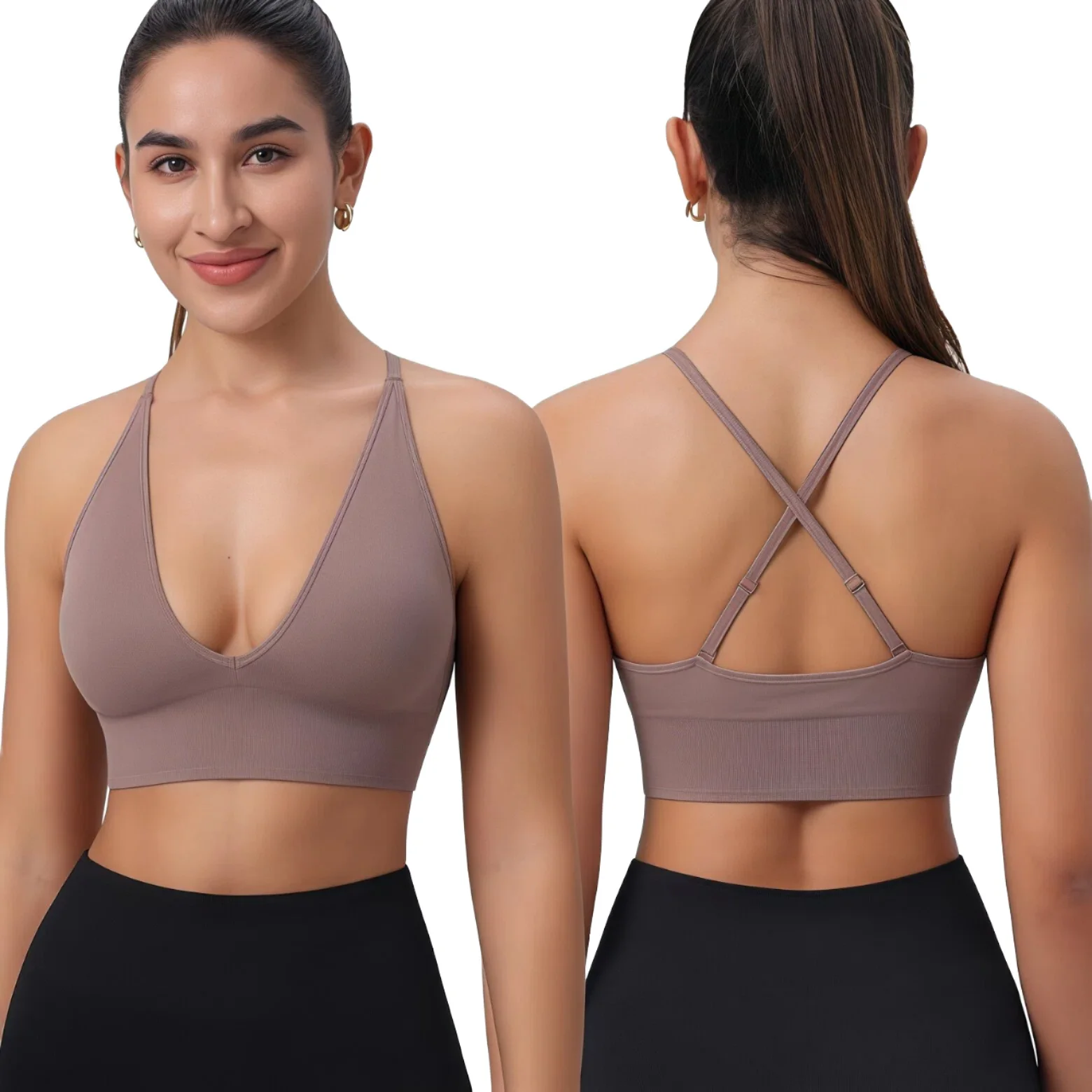 交叉后背High Elasticity中High Support Sports Bra