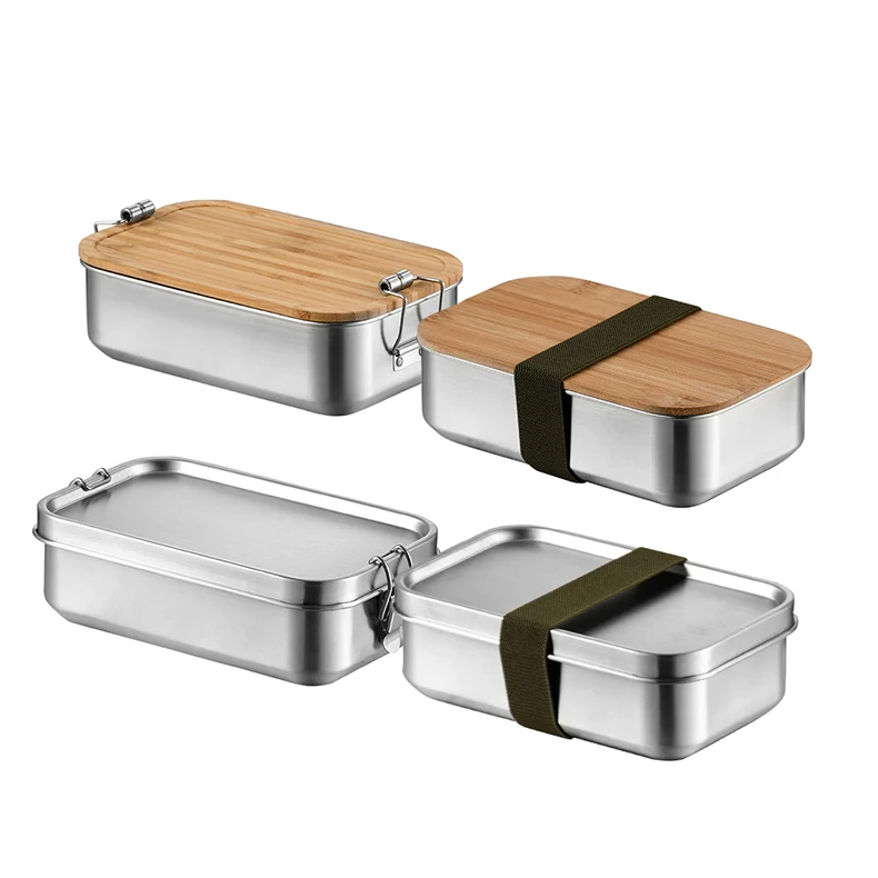 

1000ml Food Grade Metal Bento Lunch Box Kids Adults Leakproof Food Container Stainless Steel Lunch Box For Office