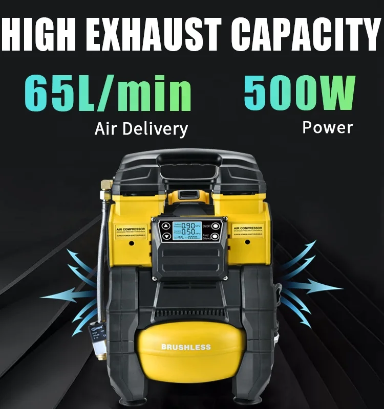 
portable mini tichop oilless quiet AC DC dual purpose brushless car cordless tire inflating air compressor pump 