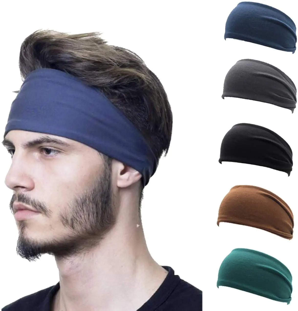 

Athletic Mens Sports Headbands, Men Workout Accessories, Sweat Wicking Head Band Sweatba Sweat Band, Customized