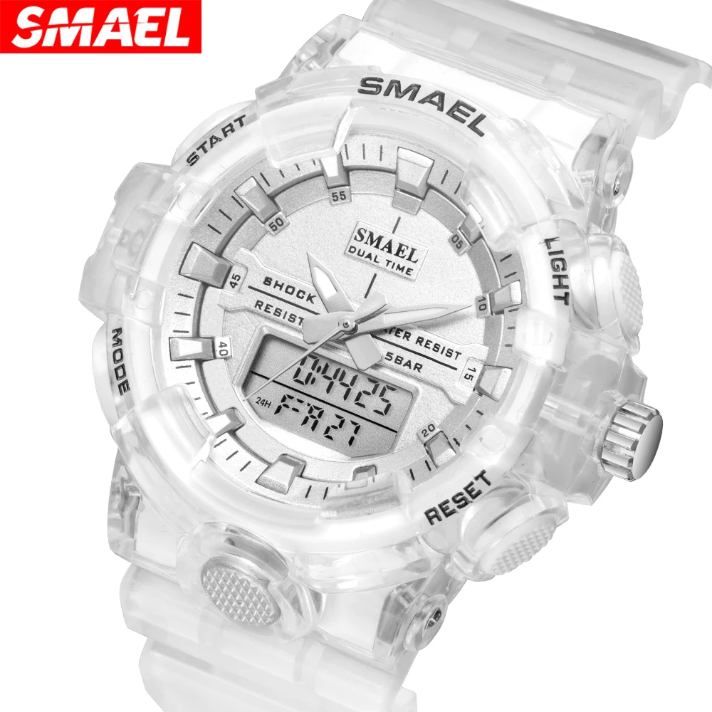 

SMAEL Fashion Men Women sport watch digital Dual Time Wristwatch Waterproof 5Bar Sport Watch For Men reloj hombre 8025