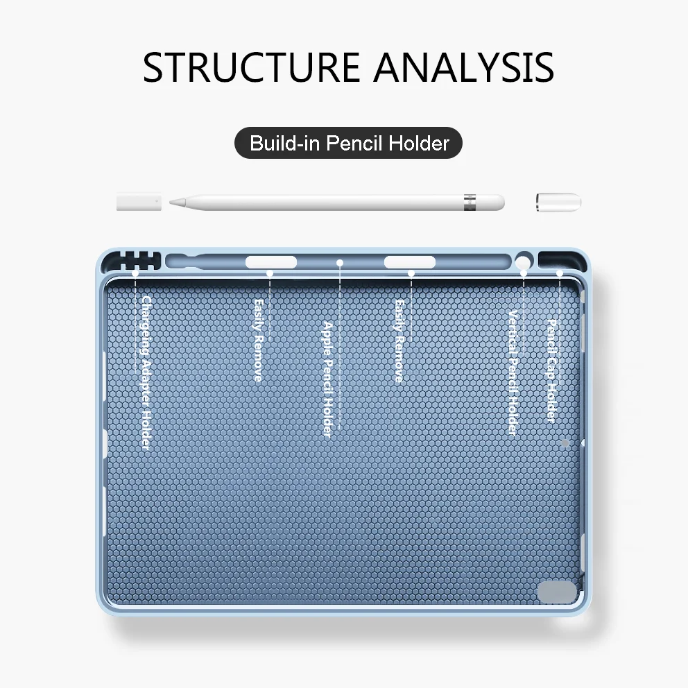 Wireless Keyboard Pencil Holder Tablet Cover Case For Ipad Pro Air Mini