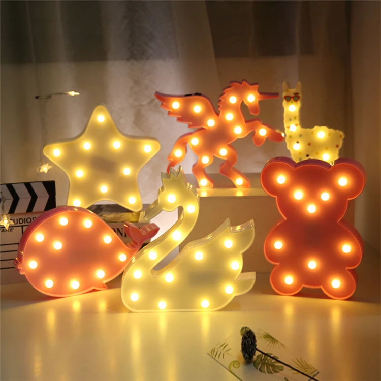 Children Decor Light 3D Lamp Novelty Luminaria Star Marquee Letter led night light