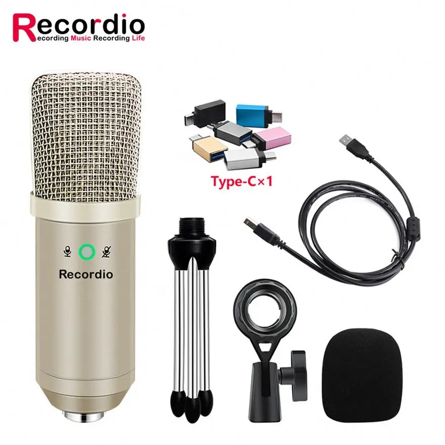 

GAM-U08 Wholesale Recording Wired Professional Condenser Microphone With High Quality, Black,champagne