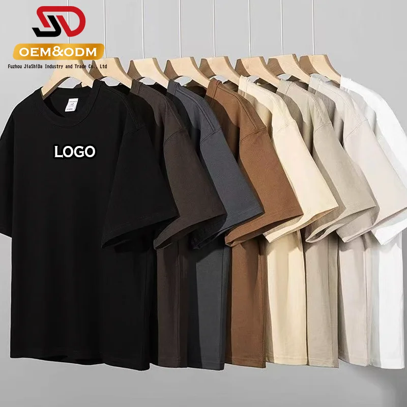 JSD 2026 OEM Wholesale 100% Cotton Knitted 200g Silk Screen Printed Solid O-Neck for Custom T-Shirts Regular Fit Men