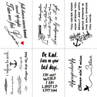 

Cool design english letters body art waterproof temporary tattoo sticker for unisex