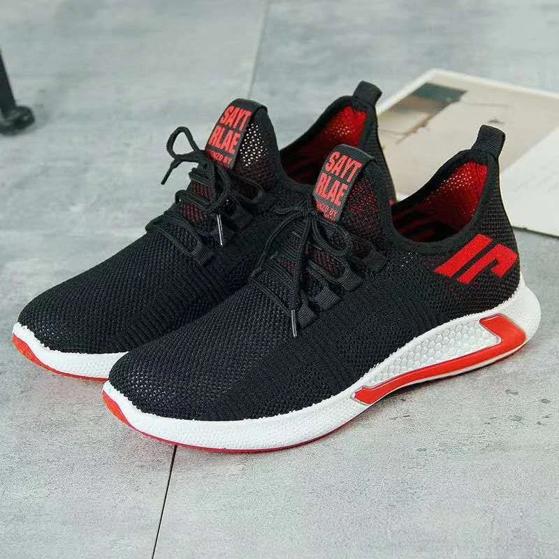 

Lightweight Athletic Tennis Running Casual Sport Walking Men Yeezy Sneakers Knitted Fabric Shoes