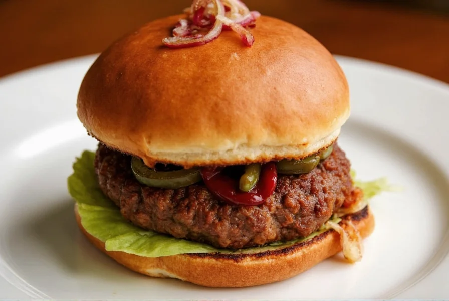 Jamaican jerk burger platter with festival, slaw, and relish