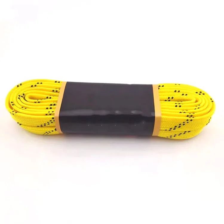 
100% cotton shoe laces custom waxed waterproof hockey skate shoelace 