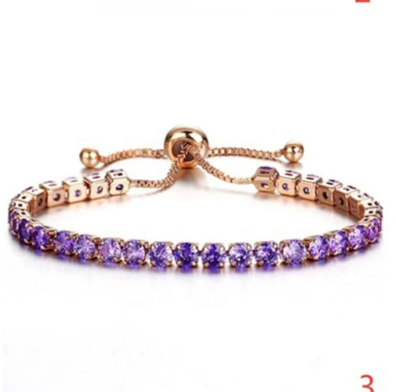 

Exquisite Diamond Studded Women's Bracelet Alloy Crystal Push Pull Bracelet, Gold/silver