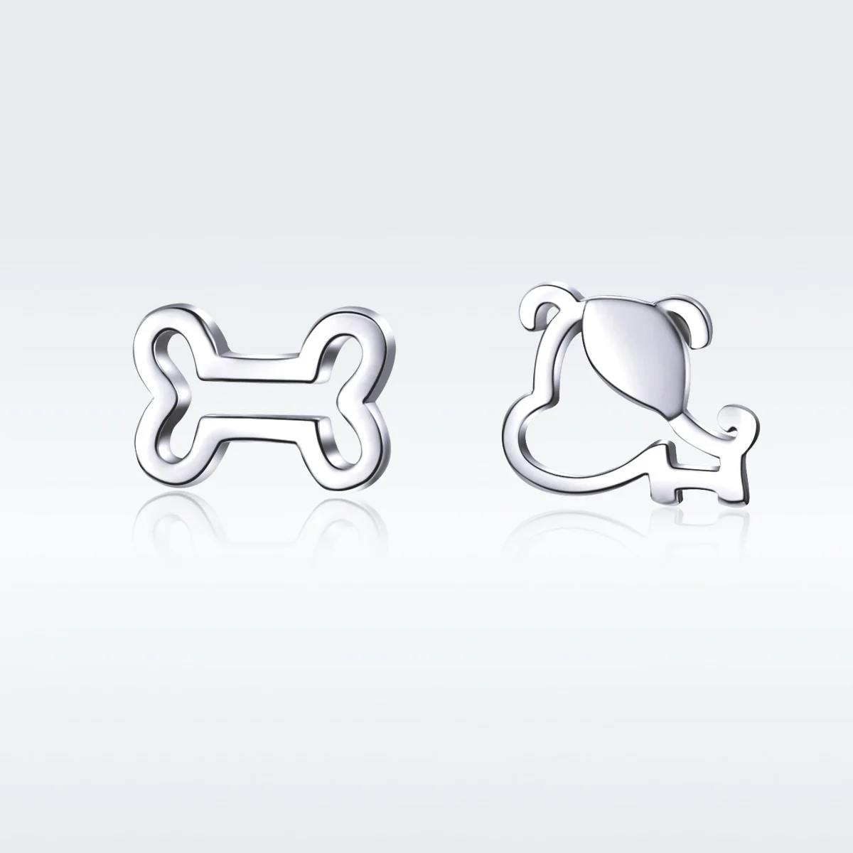 

Hot sale dog and bone 925 silver stud earrings