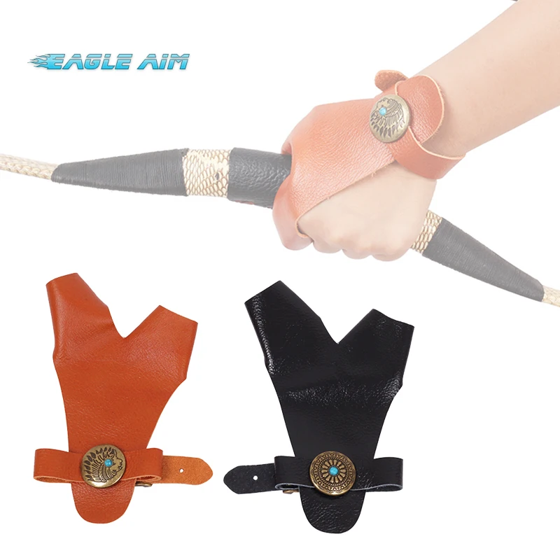 

Left Hand Archery Cow Leather Hand Protectors for Hunting Compound Bow Accessory