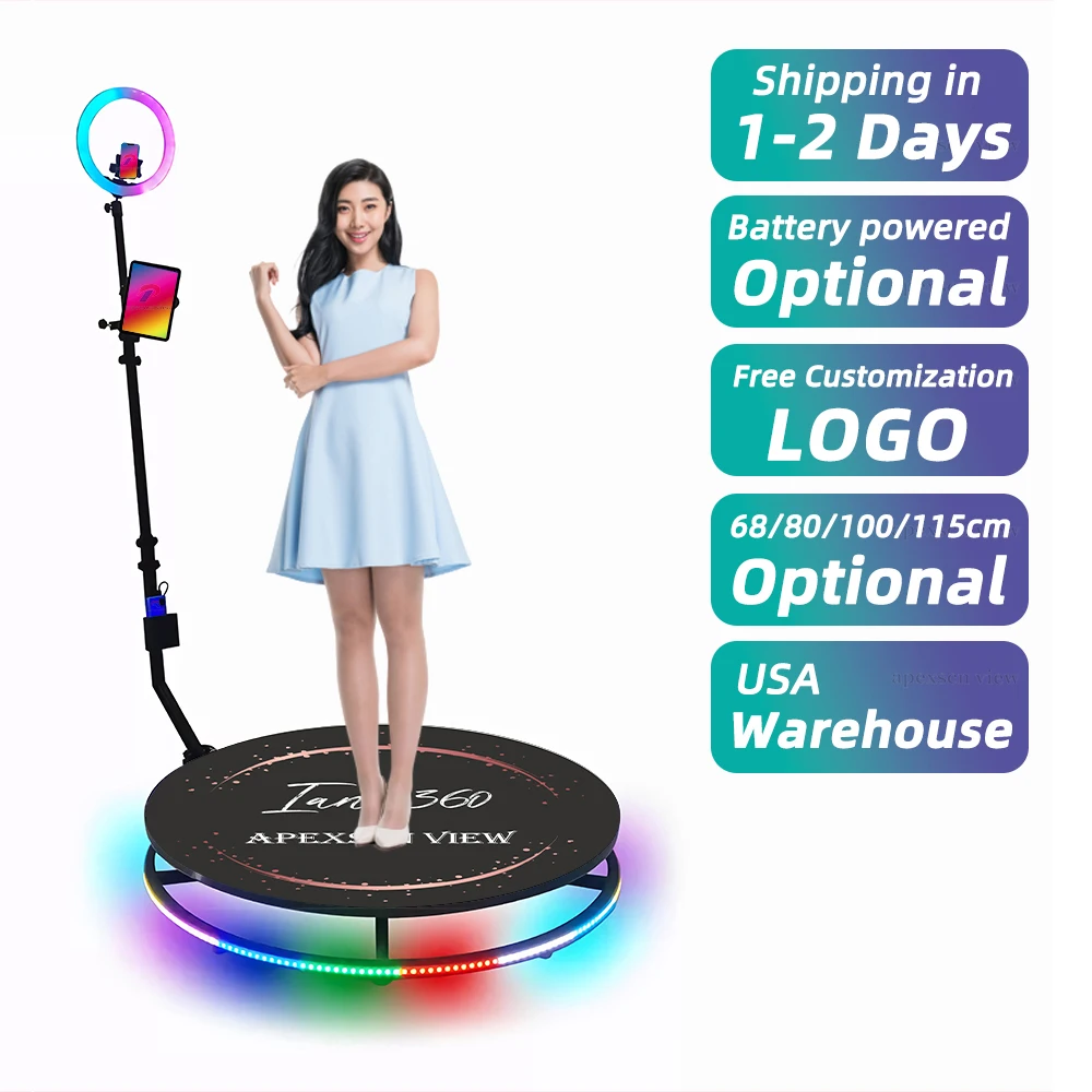 

Rotating Machine Selfie Automatic Spin Video 360 Photo Booth with Software Logo Customization for Wedding Events for Sale