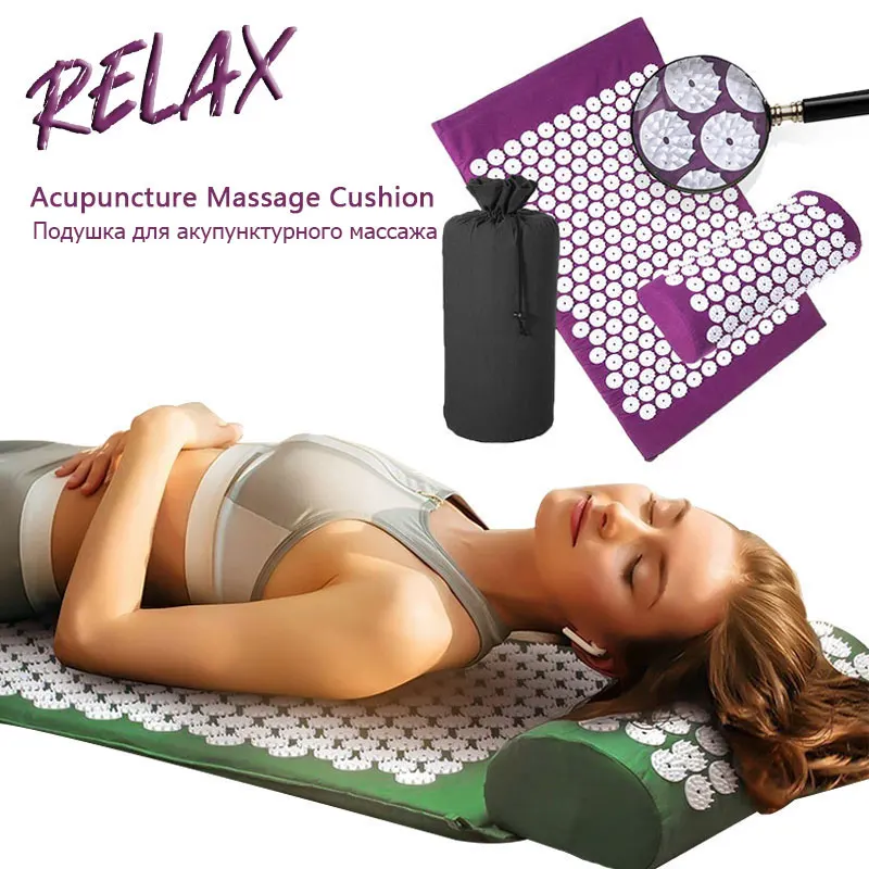 

Acupressure Mat and Pillow Set for Back and Neck Pain Relief and Muscle Relaxation Relieves Stress, 5 colors