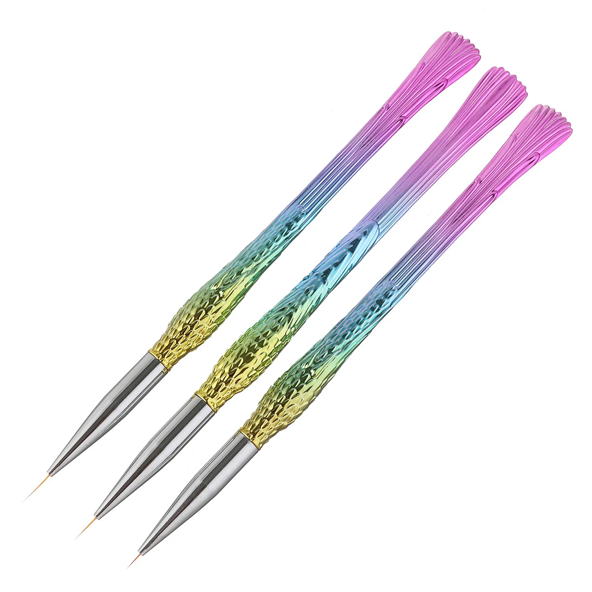 

Top Quality Professional Nail Art UV Gel Polish Paint Drawing brush nylon hair carving flower nail art brush pen with 3pcs/set