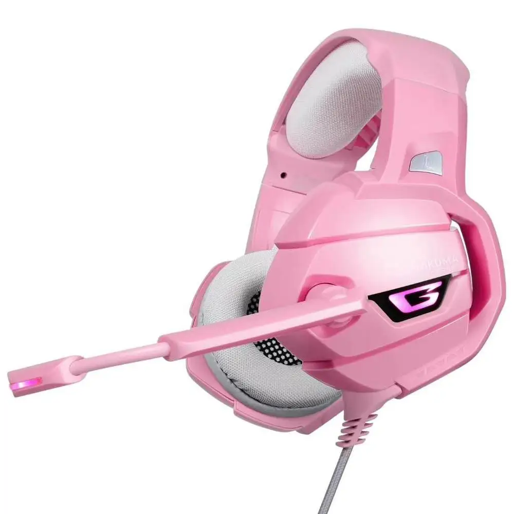 

Free Sample ONIKUMA Best Seller K5 Headset Gamer Headphones With RGB Light Custom Gaming Headset PINK, Black