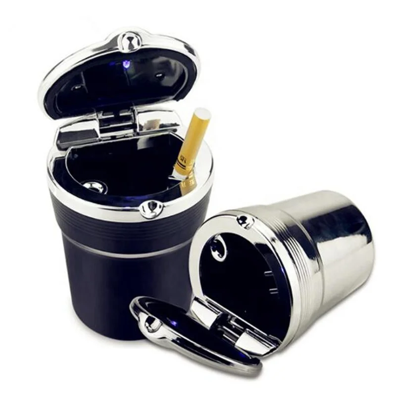 

Personality Creative ABS+Plastic Car Ashtray With LED Light, Gold/sliver/black