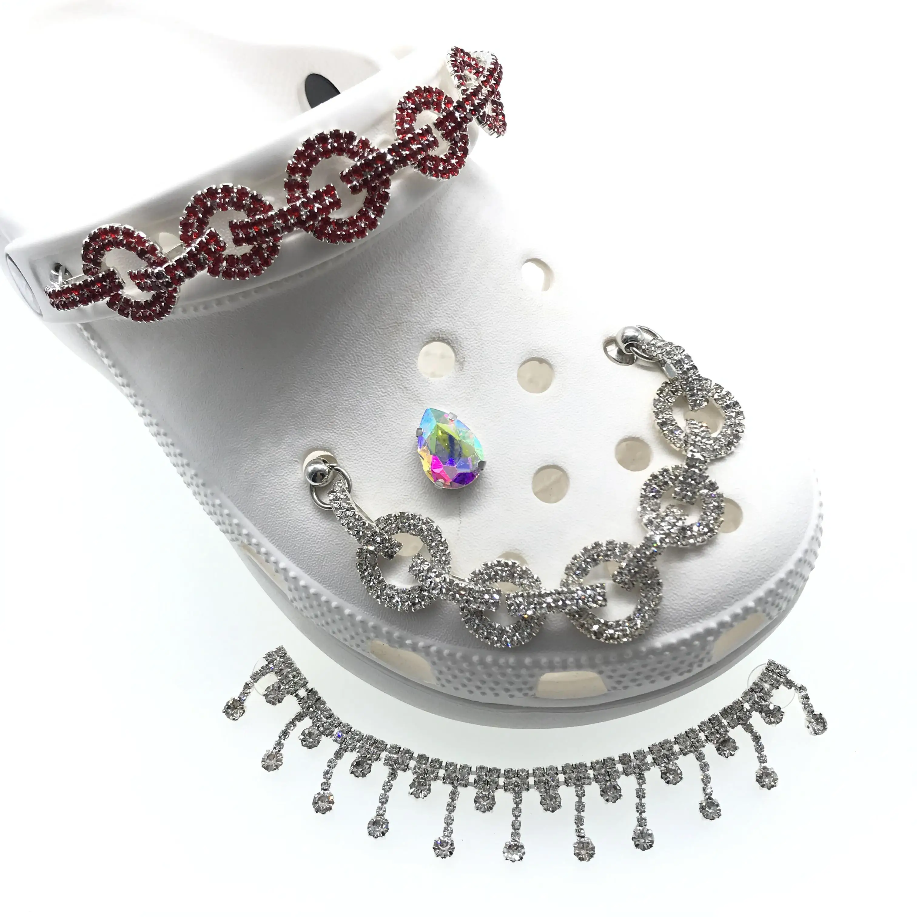 

Newest luxury hot sale croc shoe chains bling chains rock chains croc decorations charms, Picture