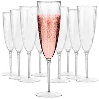 

Plastic Champagne Flutes Disposable Plastic Wine Glasses Set for Wedding 6 oz Disposable Champagne Flutes