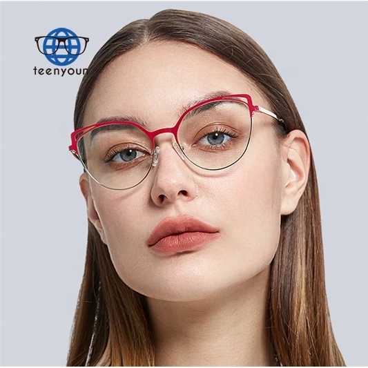 

Teenyoun Fashion Glasses Frame Tr90 Anti-Blue Ladies Trend Ins Metal Spring Temples Optical Eyeglasses Frames Shades