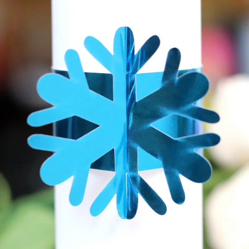 
Snowflake Laser Cut Napkin Ring Christmas Party Table Paper Decorations 