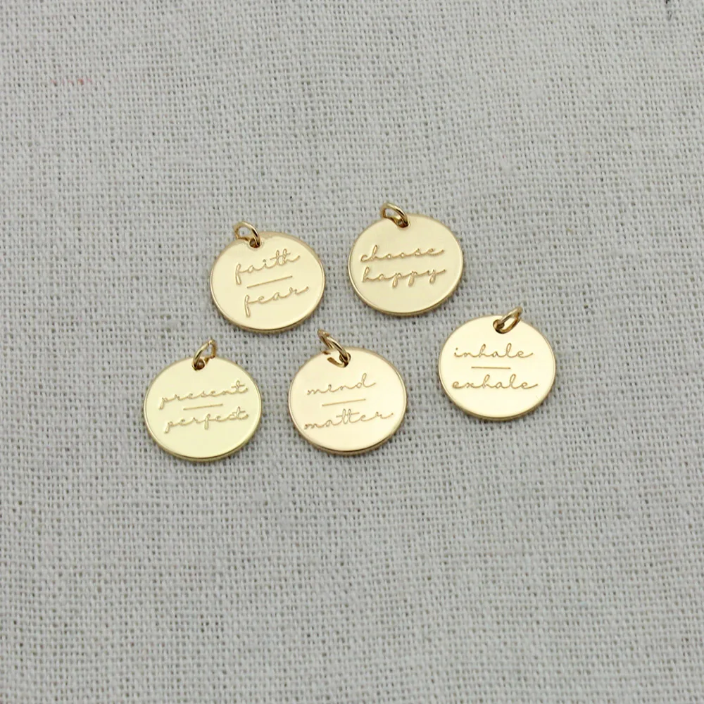 

Delicate DIY Charm Disc Engraved Pendant Jewelry Accessories Accept Custom Design