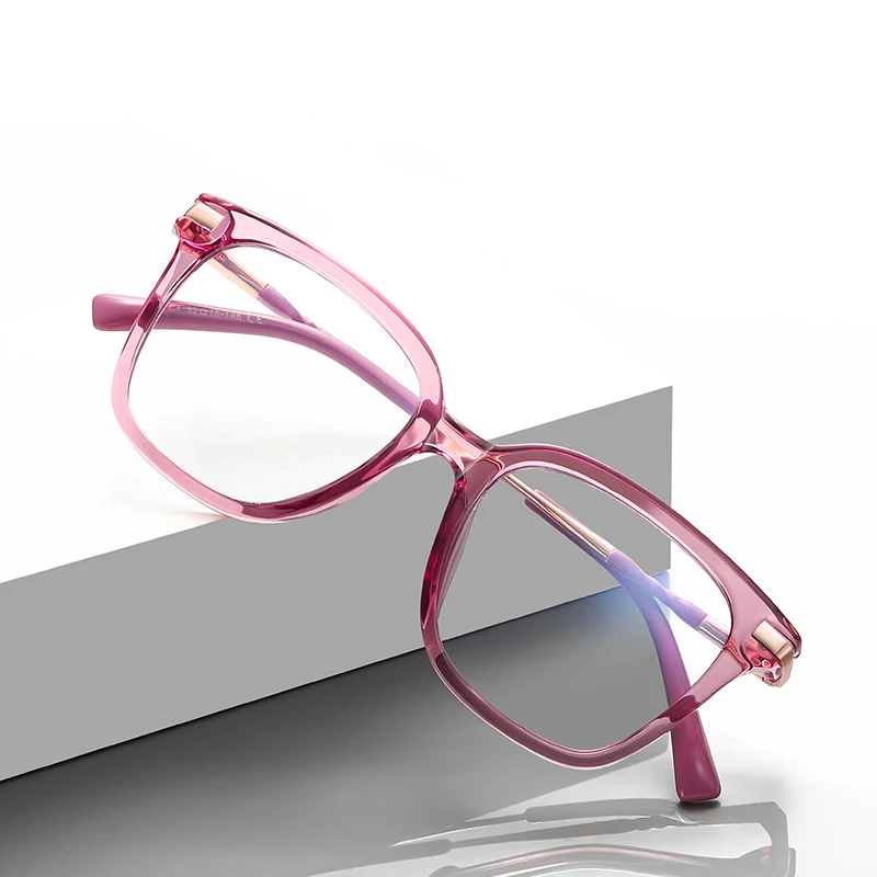 

3129 Unisex Square Eyeglasses Men Women Eyewear Light Optical Frame Color Customize Logo Anti Blue Light Tr Glasses