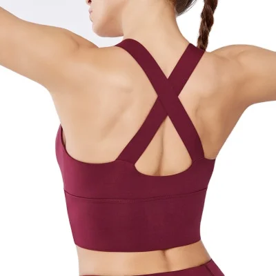 

New Breathable Yoga Women's Nylon Sports Bra Sports Fitness Top Sports Wear