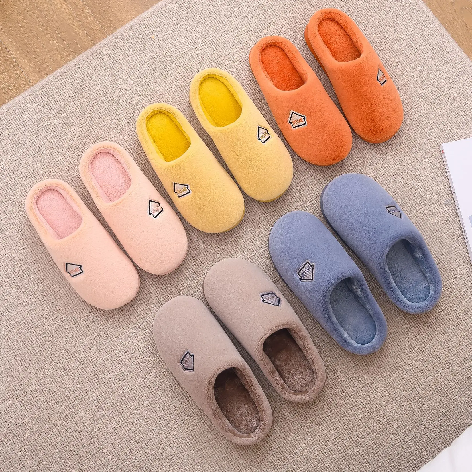 

Winter Fashion Attractive Design Comfortable Faux Rabbit Fur Slippers Winter Women
