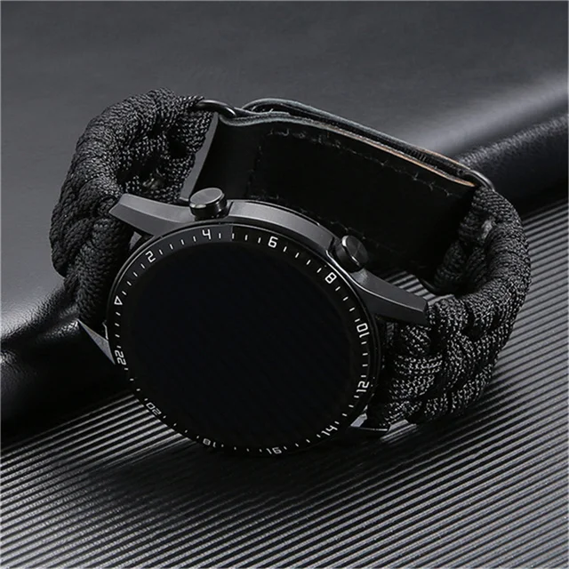 

22mm Braided Strap for Samsung Galaxy Watch 4 44mm 40mm/Amazfit Band for Huawei Watch GT 2e 46mm Sport Nylon Rope Bracelet