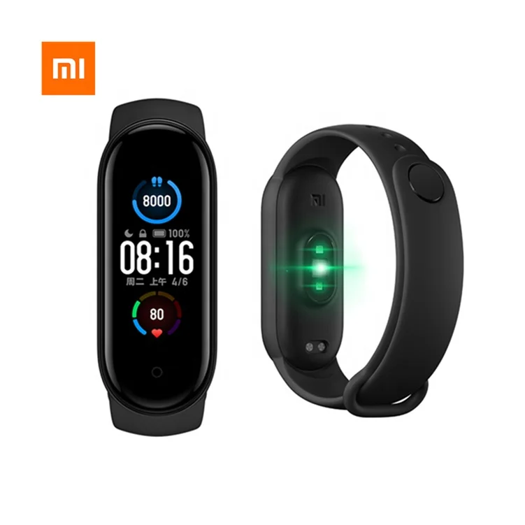 

2020 New Original Xiaomi Mi Band 5 Smart Bracelet 1.1'AMOLED Color Screen Wristband with Magnetic Charging NFC Miband 5 XMSH10HM, Black
