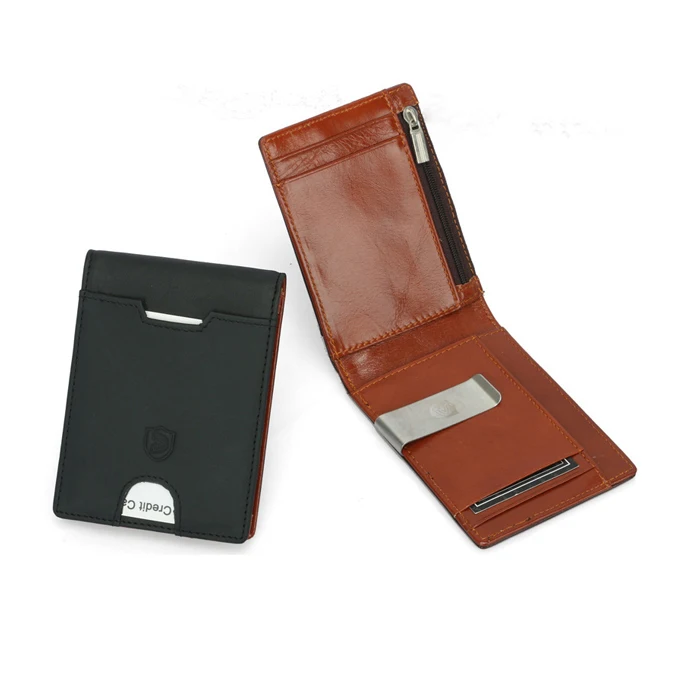 

Personalized Gift rfid luxury Money clip Card Holder slim men's leather wallet for boyfriends dad