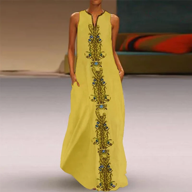 

Women's New Retro Printed Plus Size Dress