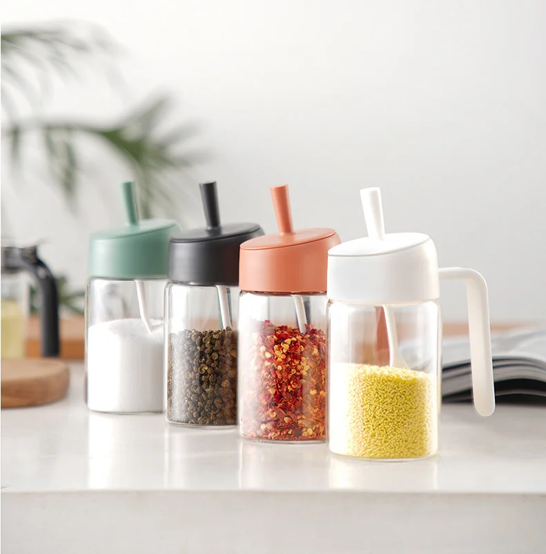 

250ml Kitchen storage container Spice Seasoning jar Glass Seasoning Salt Sugar Sealed Jar