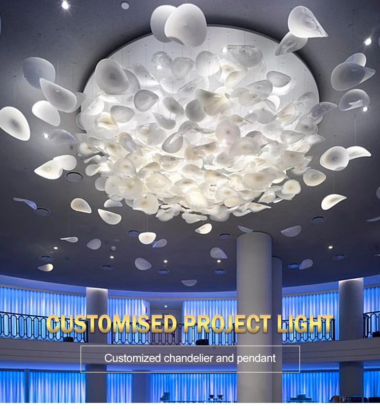 Modern design customizable luxury hotel lobby indoor decoration big project chandelier