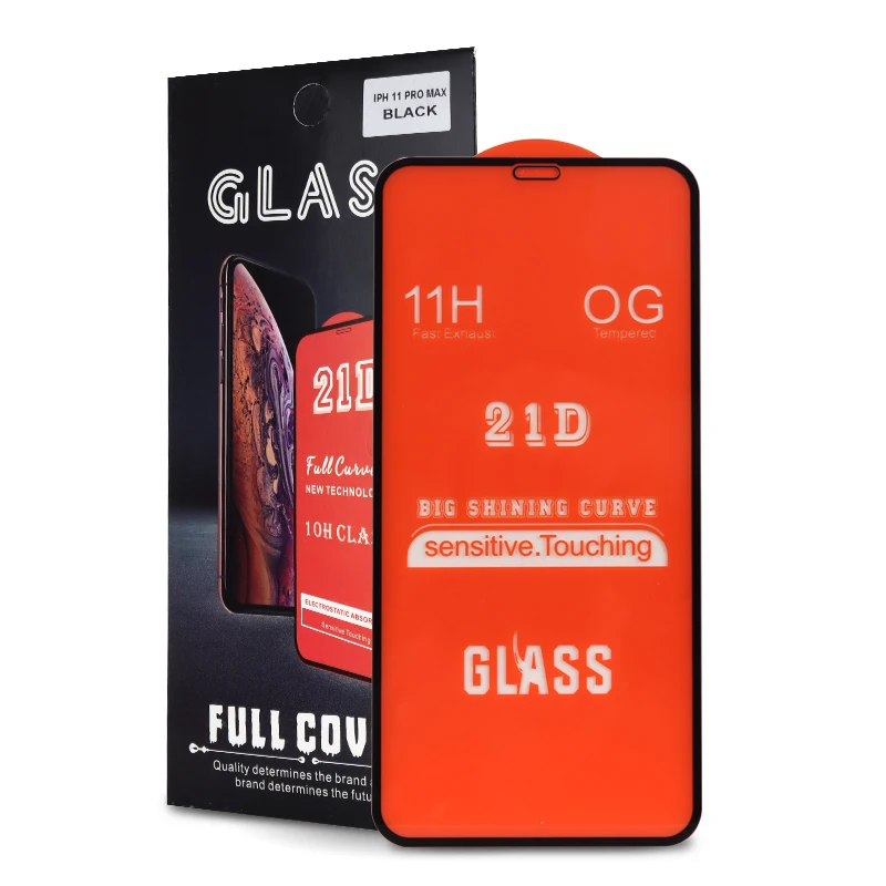 

Wholesale 21D curved full cover tempered glass full glue screen protector Pelicula templada for iPhone 11