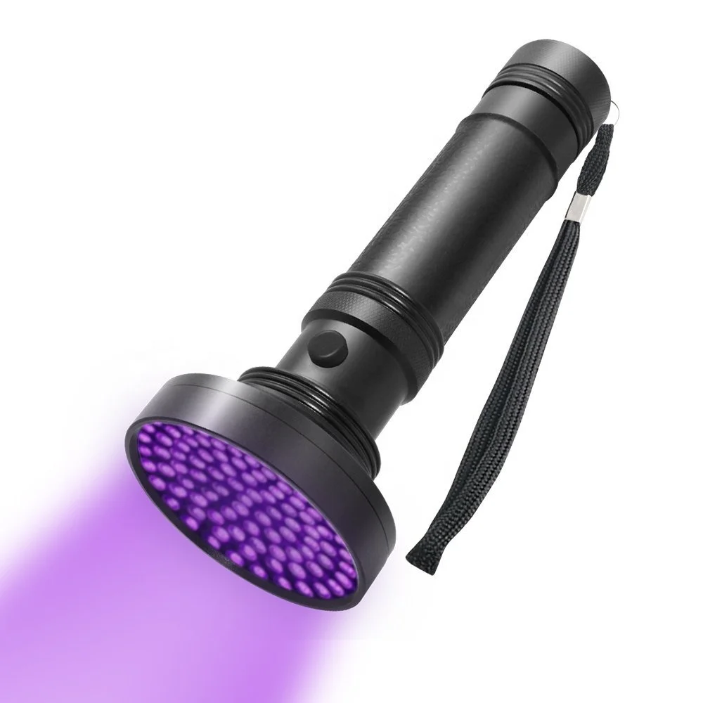 Amazon Hot Sale Black light UV Flashlights 100 LEDs Handheld Powerful Ultraviolet UV Torch 395Nm 365 Nm 265Nm UV Flashlight
