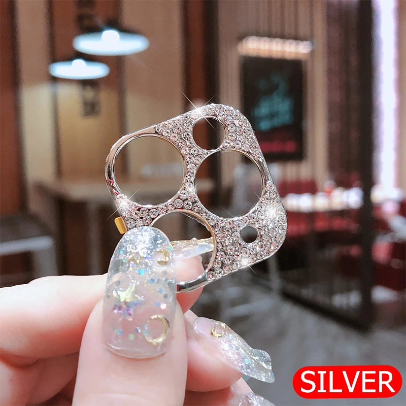 

Luxury Diamond Camera Lens Protector Glass Cover For iphone 11 Pro Max Rhinestone Lens Film Full Cover Bling Glitter Metal Film