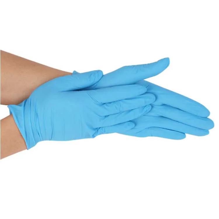 

nitril glov guanti in nitrile monouso nitrile gloves non-medical powder free, Sky blue,dark blue