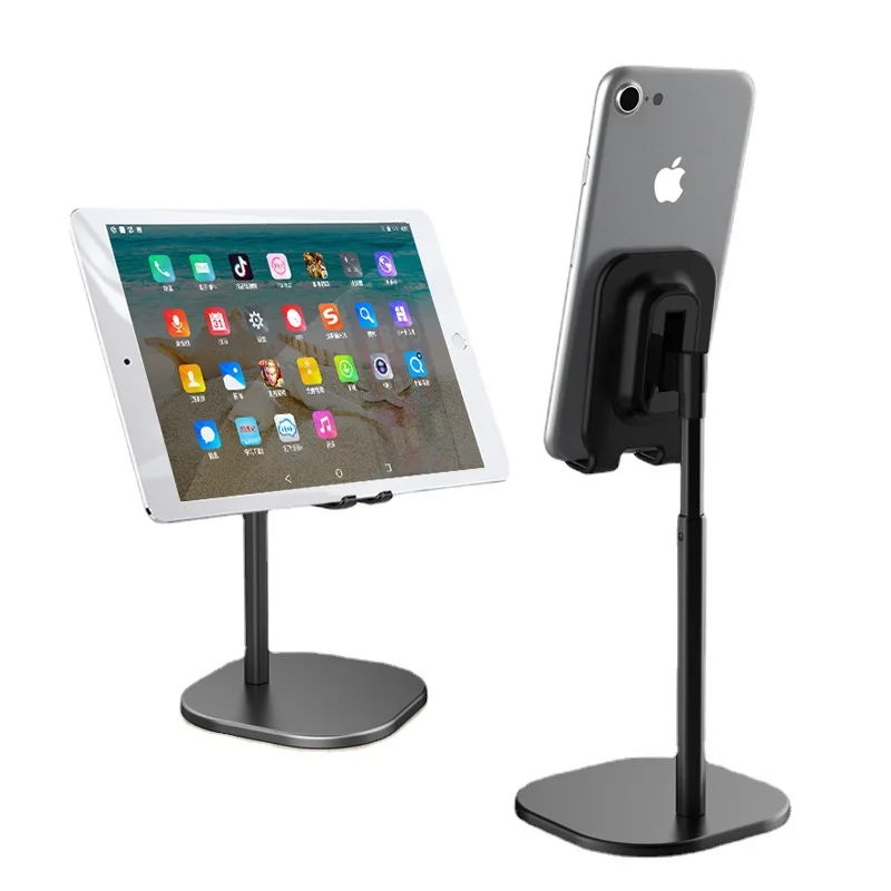 

New desktop phone holder lazy tablet mobile phone folding bracket metal telescopic stand for live streaming cell phone stand