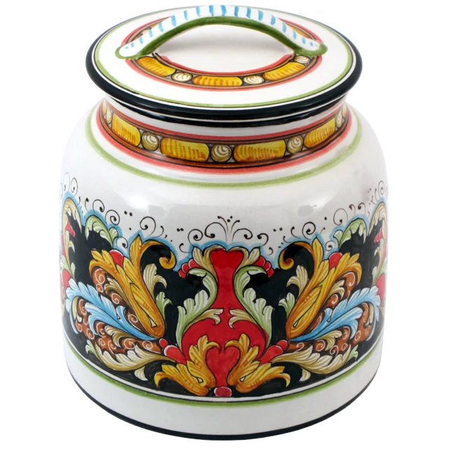 
Italian handmade pottery jar for cookies ceramic jars with lid made in Italy 