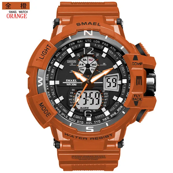 

SMAEL Water resistant watch 1376C quartz digital dual time sport wrist watch smael watch
